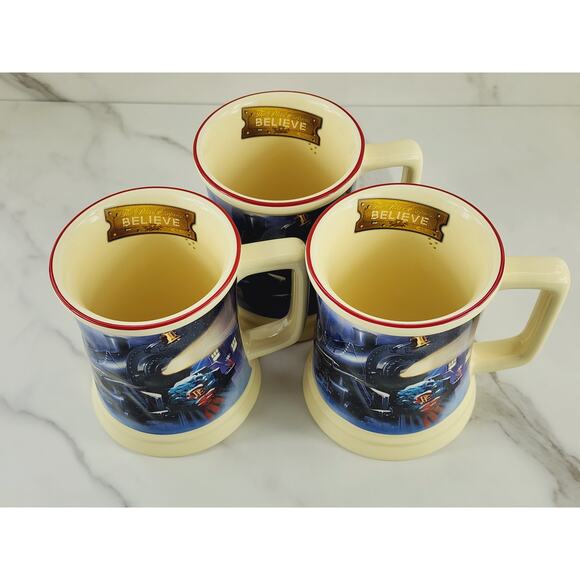 The Polar Express Coffee Mug Tea Cup 16oz Christmas 4 1/4" Warner Bros 3D x3 - Picture 9 of 16